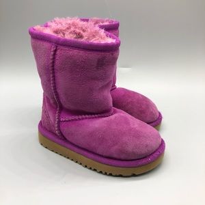 UGG toddler classic purple fur lined boots